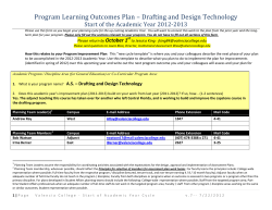 Program Learning Outcomes Plan &ndash; Drafting and