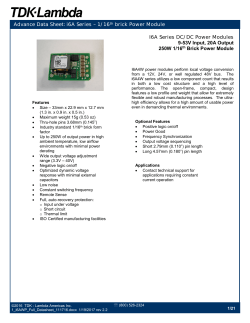 Advance Data Sheet: i6A Series &ndash; 1/16th brick Power Module I6A