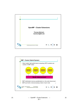 OpenMP - Cluster Extensions Node Interconnect