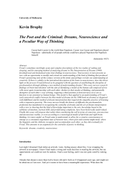 Dreams, Neuroscience and a Peculiar Way of