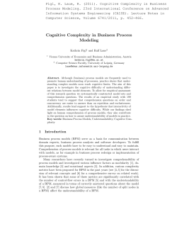 Cognitive Complexity in Business Process Modeling