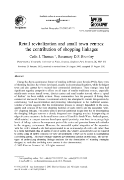 Retail revitalization and small town centres: the contribution of