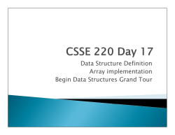 Data Structure Definition Array implementation Begin Data