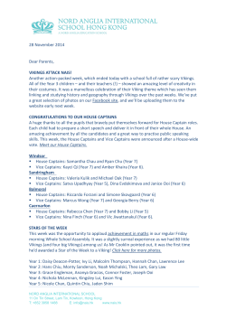 28 November 2014 Dear Parents, VIKINGS ATTACK NAIS! Another