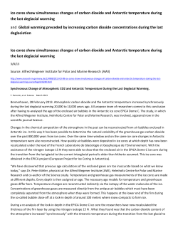 Ice cores show simultaneous changes of carbon dioxide and