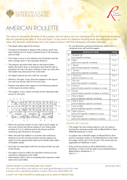 AMERICAN ROULETTE RULES