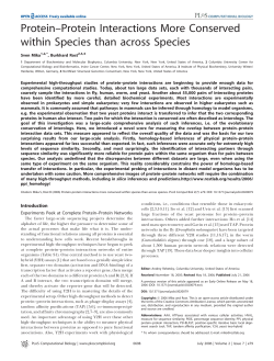 Protein&ndash;Protein Interactions More Conserved within