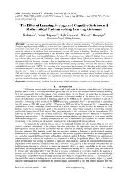 The Effect of Learning Strategy and Cognitive Style