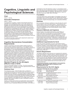 Cognitive, Linguistic and Psychological Sciences