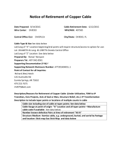 Notice of Retirement of Copper Cable
