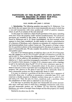 partitions of the plane into sets having positive measure in every non