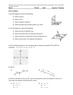 Quarter 1 Review Guide
