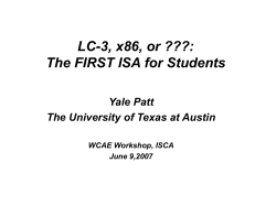 LC-3, x86, or MIPS: The First ISA for Students