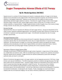 Oxygen Therapeutics: Adverse Effects of O2 Therapy