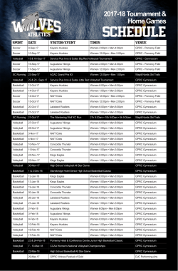 Tournament and Home Game Schedule