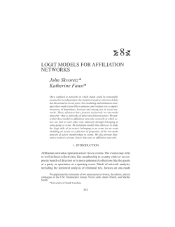 LOGIT MODELS FOR AFFILIATION NETWORKS John Skvoretz