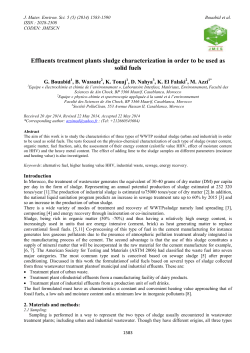 Effluents treatment plants sludge characterization in order to be