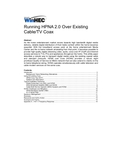 Running HPNA 2.0 Over Existing Cable/TV Coax