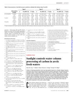 Sunlight controls water column processing of carbon in arctic fresh
