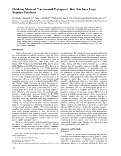 Obtaining Maximal Concatenated Phylogenetic Data Sets from