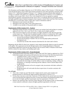 Timeline for Compliance - Georgia Department of Education