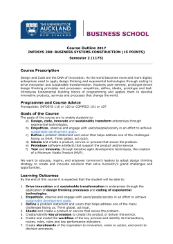 infosys 280 - Course outlines