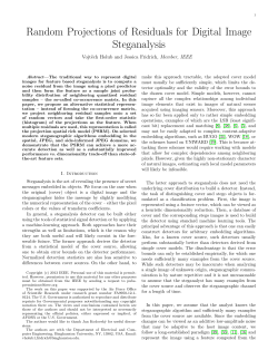 Random Projections of Residuals for Digital Image Steganalysis