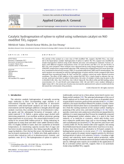 Catalytic hydrogenation of xylose to xylitol using ruthenium catalyst