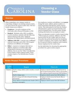 Choosing a Vendor Class - ConnectCarolina User Information