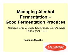 Managing Alcohol Fermentation &ndash; Good