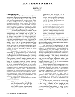 Earth Energy in the UK - Oregon Institute of Technology