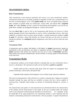 Module 1 Guided TRANSMISSION MEDIA