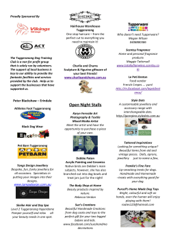 Open Night Stalls - tuggeranong dog training club