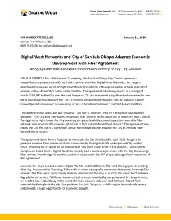 Digital West Networks and City of San Luis Obispo Advance