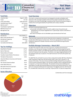 Fact Sheet - Strathbridge Asset Management