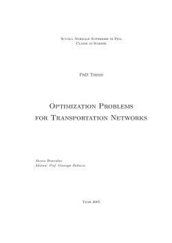 Optimization Problems for Transportation Networks