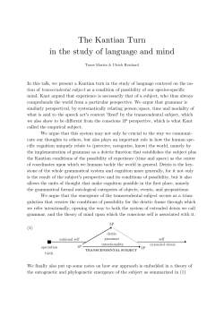 The Kantian Turn in the study of language and mind
