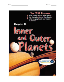 Lesson 2 &ndash; What are the inner planets?