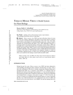 TOBACCO MOSAIC VIRUS: A Model System for Plant Biology