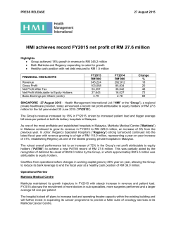 HMI achieves record FY2015 net profit of RM 27.6 million