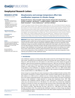 Morphometry and average temperature affect lake stratification