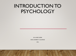 Introduction to Psychology - ishik &ndash; sulaimani