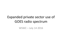 GOES Radio Spectrum Bandwidth - Western States Water Council