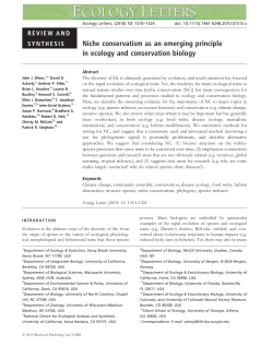 Niche conservatism as an emerging principle in ecology and