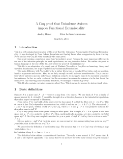 A Coq proof that Univalence Axioms implies Functional Extensionality