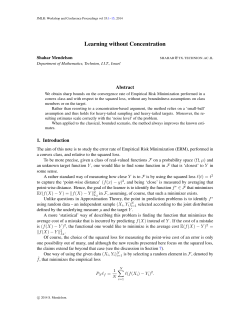 Learning without Concentration - JMLR Workshop and Conference