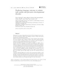 Predicting language outcome in infants with autism and pervasive