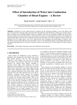 Diesel Engine, Emission Control, NOx Reduction, Water Injection