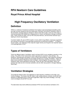 RPA Newborn Care Guidelines High Frequency Oscillatory Ventilation