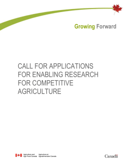 call for applications for enabling research for competitive agriculture